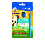 Crayon couleur lyra ferby triangulaire 120mm extrémité fermée usage économe mine 6.25mm diamètre étui carton 12 unités