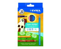Crayon couleur lyra ferby triangulaire 120mm extrémité fermée usage économe mine 6.25mm diamètre étui carton 12 unités