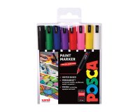 Marqueur posca pc1mr gouache encre inodore toutes surfaces pointe ultra-fine conique coloris basiques 8 unités