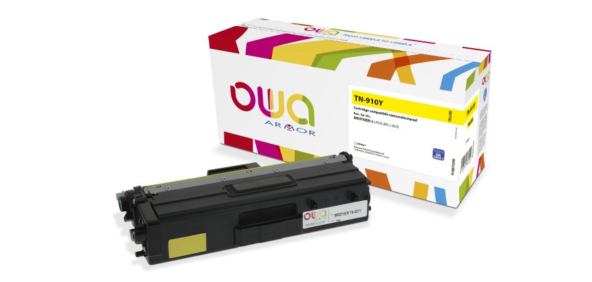 Toner remanufacturé OWA - standard - Jaune - pour BROTHER TN-910Y, TN-469Y