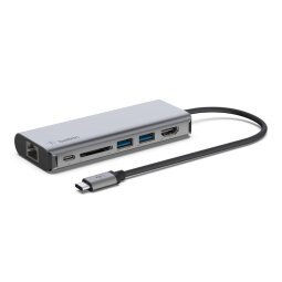 Belkin AVC008BTSGY Schnittstellen-Hub USB 3.2 Gen 1 (3.1 Gen 1) Type-C 5000 Mbit/s Schwarz, Grau