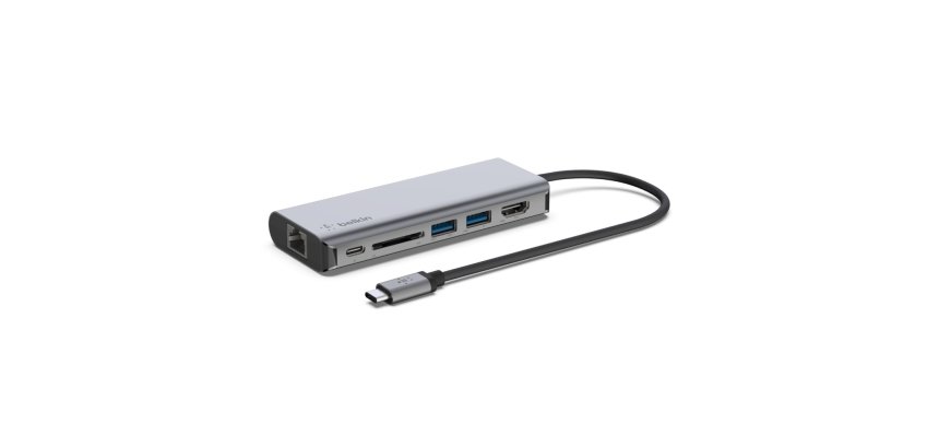 Belkin AVC008BTSGY station d'accueil USB 3.2 Gen 1 (3.1 Gen 1) Type-C Noir, Gris