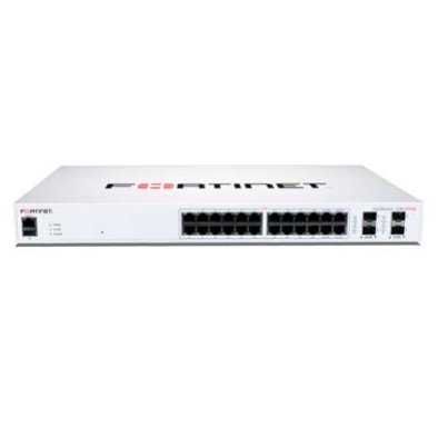 Fortinet FS-124F-POE commutateur réseau Gigabit Ethernet (10/100/1000) Connexion Ethernet, supportant l'alimentation via ce port (PoE) 1U Blanc