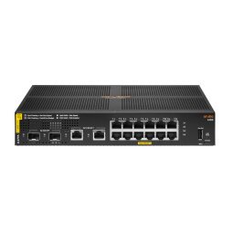 HPE Aruba Networking 6100 12G Class4 PoE 2G/2SFP+ 139W Géré L3 Gigabit Ethernet (10/100/1000) Connexion Ethernet, supportant l'alimentation via ce port (PoE) 1U Noir