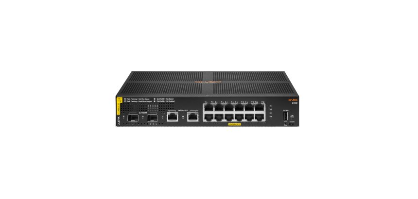 HPE Aruba Networking 6100 12G Class4 PoE 2G/2SFP+ 139W Managed L3 Gigabit Ethernet (10/100/1000) Power over Ethernet (PoE) 1U Black