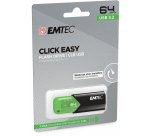 Cle usb emtec 3.2 b110  click easy 64go coloris vert