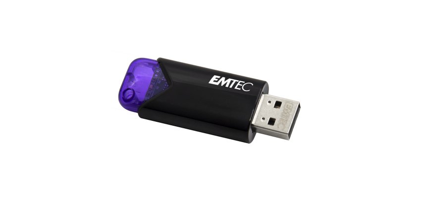 Cle usb emtec 3.2 b110  click easy 128go coloris violet