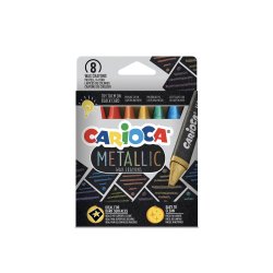 Carioca Metallic Maxi Wax Crayons - 8 Pcs