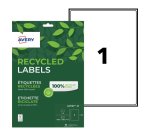 Etiquette autocollante avery adresse recyclee laser blanc  199,6 x 289,1mm boite dde 15