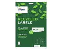 Etiquette autocollante avery adresse recyclee laser blanc  63,5 x 38,1mm boite de 315