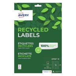 Etiquette autocollante avery adresse recyclee laser blanc  99,1 x 38,1mm boite de 210