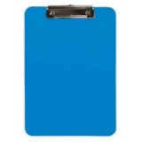 Porte-bloc q-connect plastique rigide epaisseur    2,5mm a4 210x297mm pince      metallique coloris bleu ciel