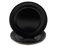 Assiette en carton, rond, 230 mm, noir