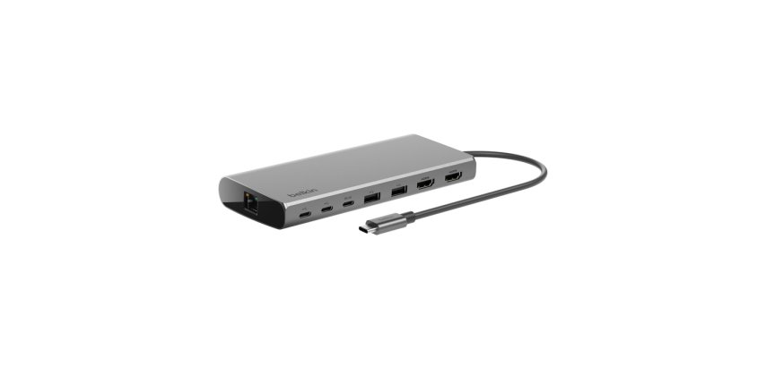 Belkin INC015BTSGY-CZ base para portátil y replicador de puertos Alámbrico USB 3.2 Gen 1 (3.1 Gen 1) Type-C Aluminio