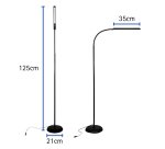 Lampadaire led maul liseuse pirro intesite reglable tete  et socle aluminium hauteur    126,5cm coloris noir