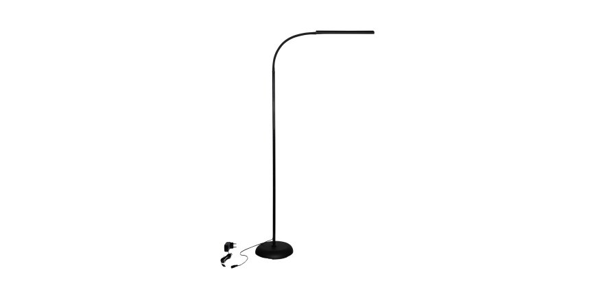 Lampadaire led maul liseuse pirro intesite reglable tete  et socle aluminium hauteur    126,5cm coloris noir
