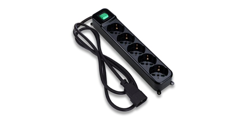Tecnoware FMP5IECIG prolunghe e multiple 1,5 m 5 presa(e) AC Interno Nero