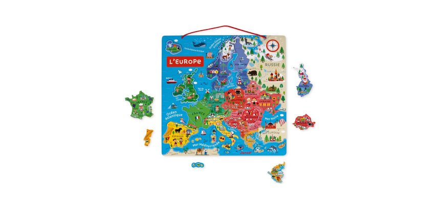 Puzzle interdacta carte d'europe magnetique 40 pcs    45x45cm