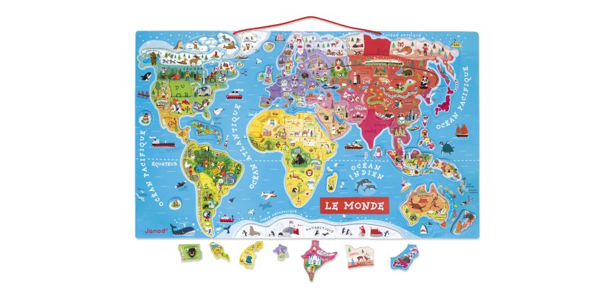 Puzzle interdacta carte du monde magnetique 92 pcs       77x46cm