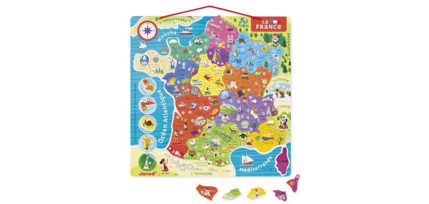 Puzzle interdacta carte de france magnetique 93 pcs      36x36cm