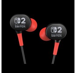 PowerA Wired Earbuds for Nintendo Switch 2 Auriculares Alámbrico Dentro de oído Juego Negro, Rojo
