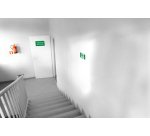 Panneau PVC adhésif antidérapant évacuation gauche 20x20 cm - Vert