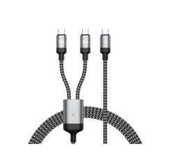 DLH DY-TU5500 câble USB USB 2.0 1,2 m USB C 2 x USB C 0,48 Gbit/s 100 W Noir, Gris
