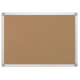Tableau liège q-connect mural cadre aluminium résistance humidité accessoires fixation mur 1mm épaisseur 120x90cm