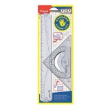 Kit de géométrie pour gauchers, 4 pièces, transparent