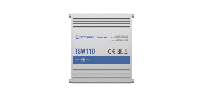 Teltonika TSW110 Non-géré Gigabit Ethernet (10/100/1000) Connexion Ethernet, supportant l'alimentation via ce port (PoE) Bleu, Gris