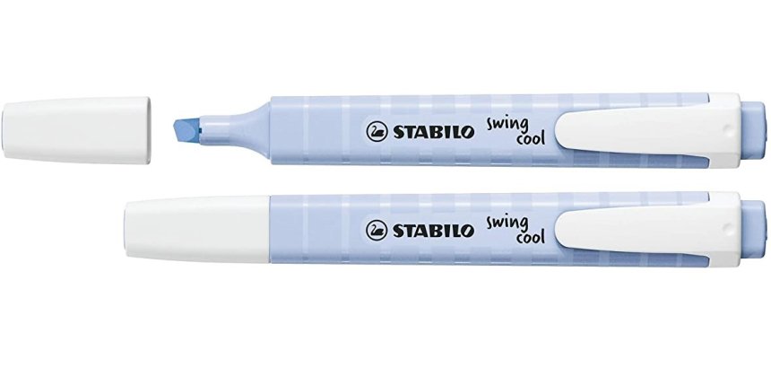 Surligneur stabilo swing cool pastel edition format stylo   pointe biseautee trace 1/4mm  clip coloris nuage de bleu