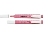 Surligneur stabilo swing cool pastel edition format stylo   pointe biseautee trace 1/4mm  clip coloris petale de rose
