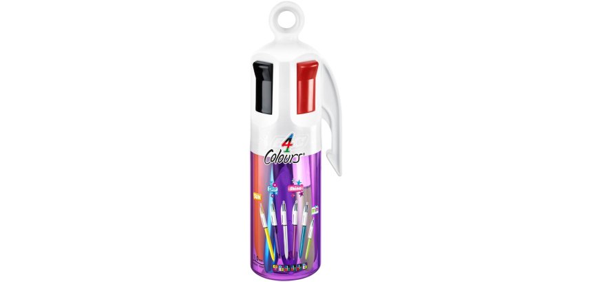 BIC Stylo à bille rétractable collection 4 Colours, pot de 6