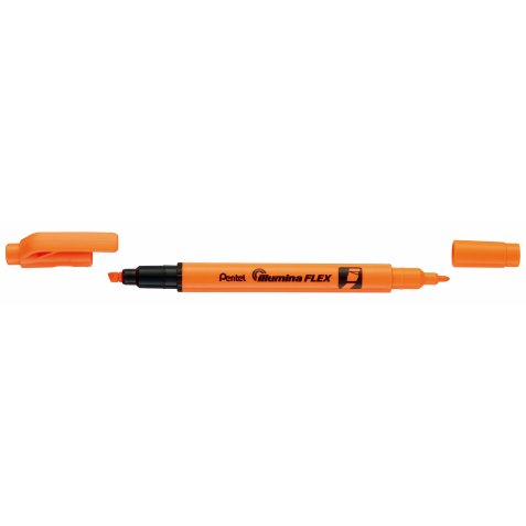 Surligneur ILLUMINA FLEX bi-pointe 2,5/4,2mm. Coloris orange