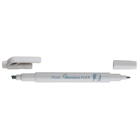 Surligneur ILLUMINA FLEX bi-pointe 2,5/4,2mm. Coloris gris