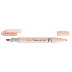 Surligneur pentel illumina flex bi-pointe orange pastel