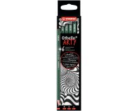 Crayon graphite stabilo othello arty hexagonal haute  qualite mine tendre etui      carton 6 unites 2 4b 2 3b 2
