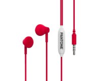 Pantone PT-WDE001R1 cuffia e auricolare Cuffie Cablato In-ear Musica e Chiamate Rosso, Bianco