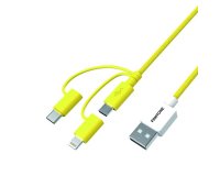 Pantone PT-USB003Y1 cable USB 1,2 m USB A USB C/Micro USB A/Lightning Amarillo