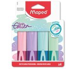 Surligneur Glitter PASTEL, étui carton de 4