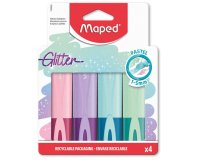 Surligneur Glitter PASTEL, étui carton de 4