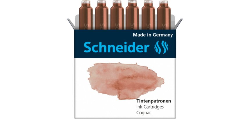 Cartouche encre schneider coloris cognac pastel boite 6 unites