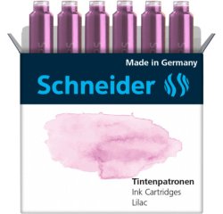 Cartouche encre schneider coloris lilas pastel boite 6  unites