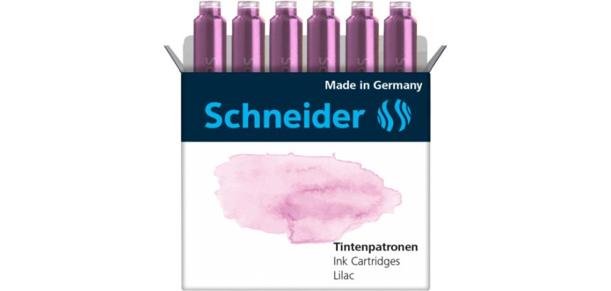 Cartouche encre schneider coloris lilas pastel boite 6  unites