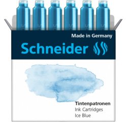 Cartouche encre schneider coloris ice blue pastel boite 6 unites