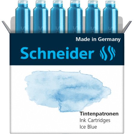 Cartouche encre schneider coloris ice blue pastel boite 6 unites