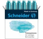 Cartouche encre schneider coloris bermuda blue pastel   boite 6 unites