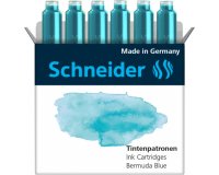 Cartouche encre schneider coloris bermuda blue pastel   boite 6 unites
