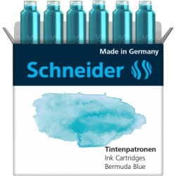 Cartouche encre schneider coloris bermuda blue pastel   boite 6 unites