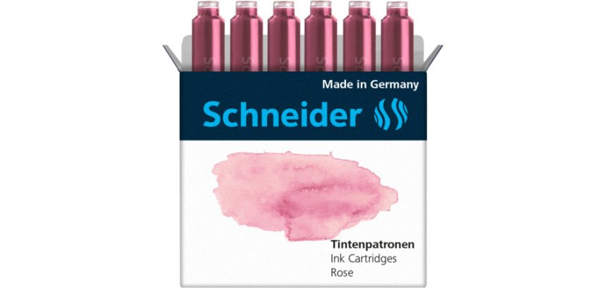 Cartouche encre schneider coloris rose pastel boite 6   unites